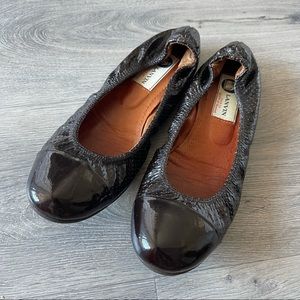 Lanvin Perforated Cal Toe Ballet Flats